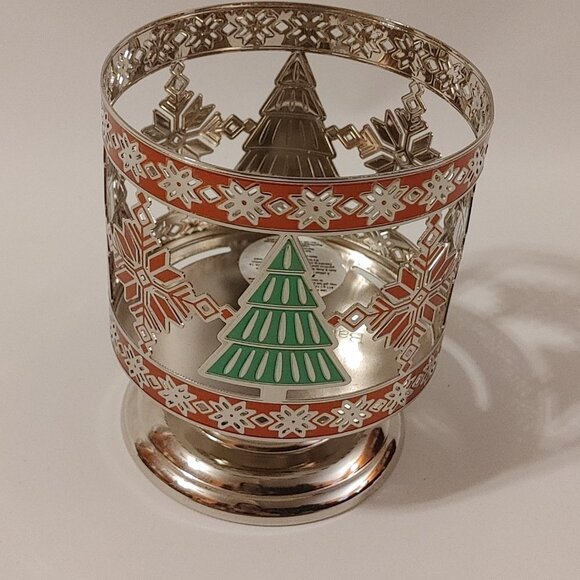 Bath & Body Works Christmas Tree Snowflake Candle Evergreen Fair Isle Pedestal - Picture 5 of 8